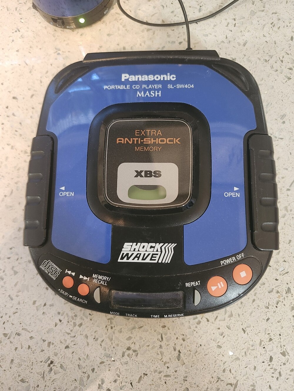 Vintage Panasonic SL-SW404 Anti Shock Wave Portable CD Player Blue (Tested)